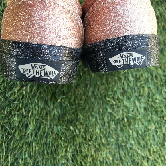 New VANS Kids Old Skool Shoes Party Glitter Black Rose Gold - Picture 3 of 16